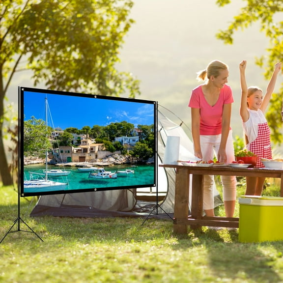 EcoNest Projector Screen Projection Movies Screen HD Foldable AntiCrease Portable For Home Outdoor Indoor Support Double Sided