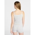 thumbnail image 3 of No Boundaries Sleep Pointelle Cami and Shorts Set, 2-Piece, Women’s XXS-3X, 3 of 5