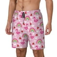 thumbnail image 2 of Daiia Cute Flamingo Mens Swim Trunks Swim Shorts Quick Dry Swim Shorts with Mesh Lining Pockets-X-Large, 2 of 9