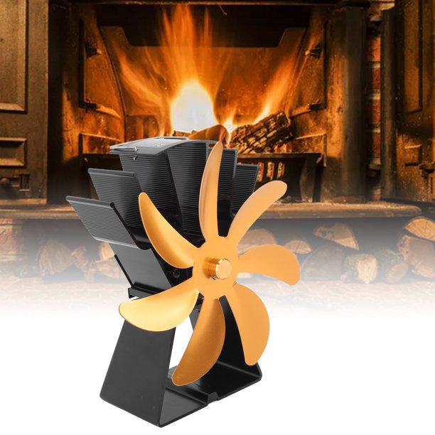 Ventilador de Estufa de Leña de 7 Aspas Funcionamiento Silencioso Ventilador para Chimenea aleación de Aluminio Ventilador de Estufa de Leña Base Trapezoidal Vertical ANGGREK Otros