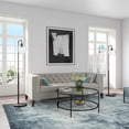 thumbnail image 3 of Evelyn&Zoe Harrison Arc Floor Lamp with Glass Shade, Blackened Bronze/Clear, 3 of 13