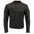 thumbnail image 4 of Milwaukee Leather MLM1525 Men's ‘Crossover’ Black Leather Lightweight MC Jacket 3X-Large, 4 of 10