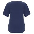 thumbnail image 6 of Elainilye Fashion Shirts Women Casual Off The Shoulder Lace Regular Fit Short Sleeve Tops V-Neck Shirt Tops,Blue, 6 of 9