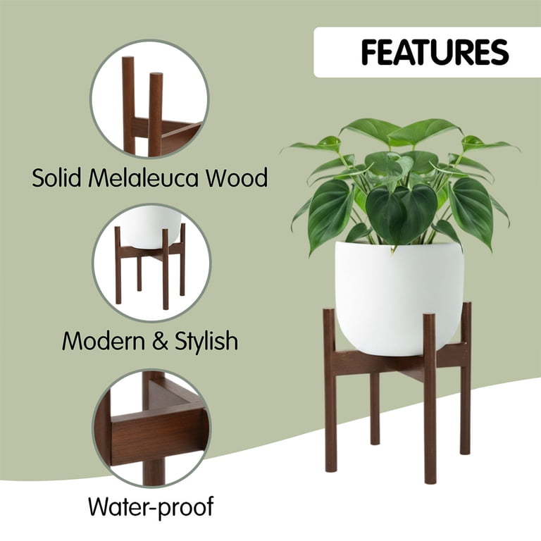 Nabytok Wood 15.3" x 16.1" Plant Stand Indoor Outdoor, Wooden Single Floor  Plant Pot Holder, Natural Plant Stand, Assembly Required (Excluding Potted  ...