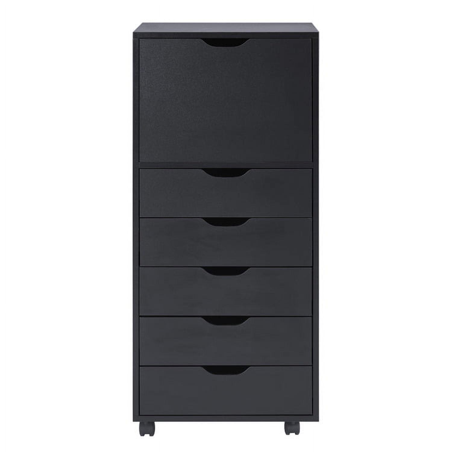 Office File Cabinets Wooden File Cabinets for Home Office Lateral File Cabinet Wood File Cabinet Mobile File Cabinet Mobile Storage Cabinet Filing Storage Drawer Cabinet by Naomi Home Black / 6 Drawer - image 2 of 5