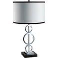 thumbnail image 6 of 29" Silver Metal Bedside Geo Table Lamp With White and Black Trim Classic Drum Shade, 6 of 6