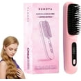 thumbnail image 1 of Numoya Go Brush Pro, New Numoya Portable Straightener Brush, Fast Heating Cordless Mini Hair Straightener Brush (Pink), 1 of 8