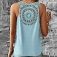 thumbnail image 4 of AherBiu Beach Tank Tops for Women Eyelet Hole Lightweight Vacation V Neck Sleeveless Summer Top Tees Shirts, 4 of 7