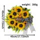 thumbnail image 3 of Corona de flores de madera con forma de girasol y lazo para primavera y verano, para colgar en la puerta, para puerta de entrada, patio, decoración del hogar., 3 of 6
