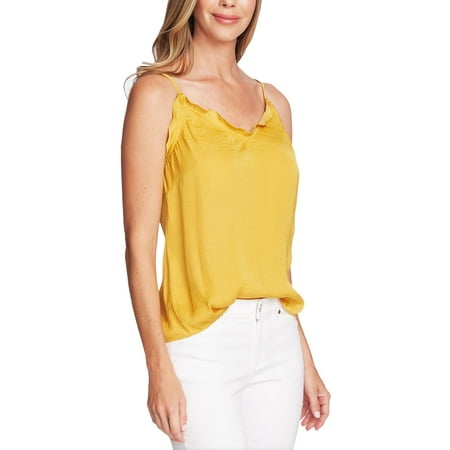 Vince Camuto Womens Satin Ruffled Camisole Top