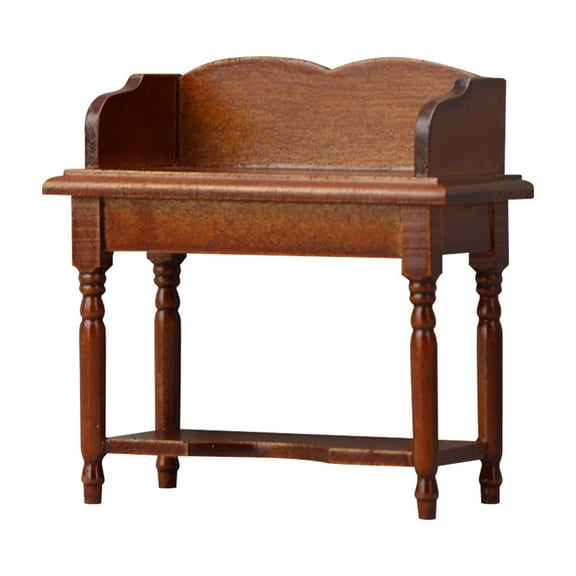 lixuesong 1:12 Scale Wooden Miniature Study Desk For Dollhouses Accessories With Realistic Detailing And Ample Storage Space