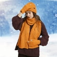 thumbnail image 2 of Bibifish 3 PCS Scarf Hat Glove Sets For Womens Winter Warm Three Piece Hat Gloves Scarf Cold Weather Windproof Scarf Hat Glove Sets, 2 of 4