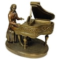 thumbnail image 3 of Religious Gifts Classical Composer Wolfgang Amadeus Mozart with Piano 8 1/8 Inch Cold Cast Bronze Statue Figurine, 3 of 5