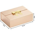 thumbnail image 2 of Gift Boxes With Lid 13" X 9" X 4", Deluxe Gift Box With Ribbon Greeting Card and Magnet Closure, Suitable for Wedding, Mother'S Day, Bridesmaid Gift, Graduation, Birthday, Etc.Rose Gold 5 Pack, 2 of 6
