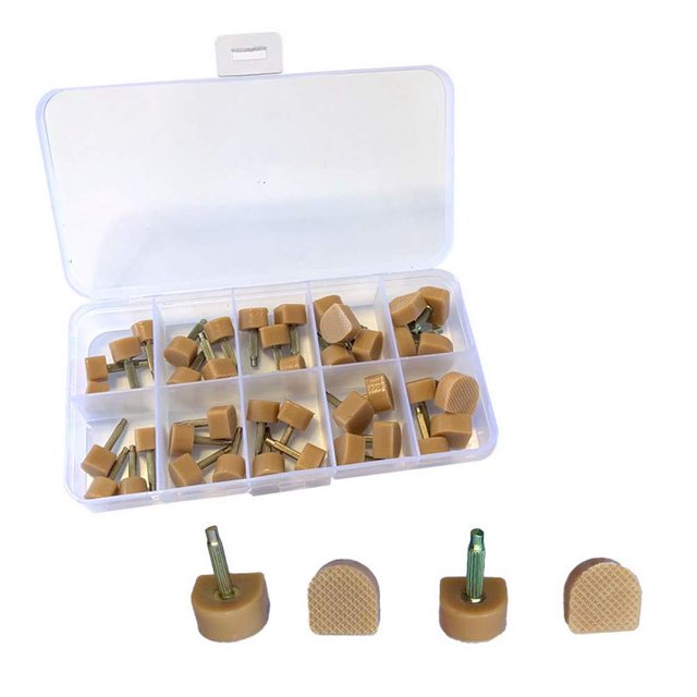 Kit de repuesto para puntas de tacón alto, 20 pares de tacos en forma de U, color beige