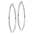 thumbnail image 2 of 14k White Gold 2.5mm Lightweight Round Hoop Earrings, 2 of 3