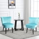 thumbnail image 2 of Costway Juego de 2 Sillas de Acento de Terciopelo, Silla Moderna con Patas de Madera y Almohadillas Antideslizantes, Respaldo Ergonómico y Asiento Ancho, Juego de 2 Sillas Tapizadas,Turquesa, 2 of 6