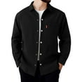 thumbnail image 1 of Button Down Shirts for Men Round Neck Solid Color Long Sleeve White Going Out Fall Tops size XXXL, 1 of 4
