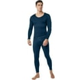 thumbnail image 2 of Fshiont Mens Thermal Underwear Set Fleece Lined Long Johns Base Layer Winter Clothes Top Bottom Elasticity​ Navy 2XL, 2 of 5