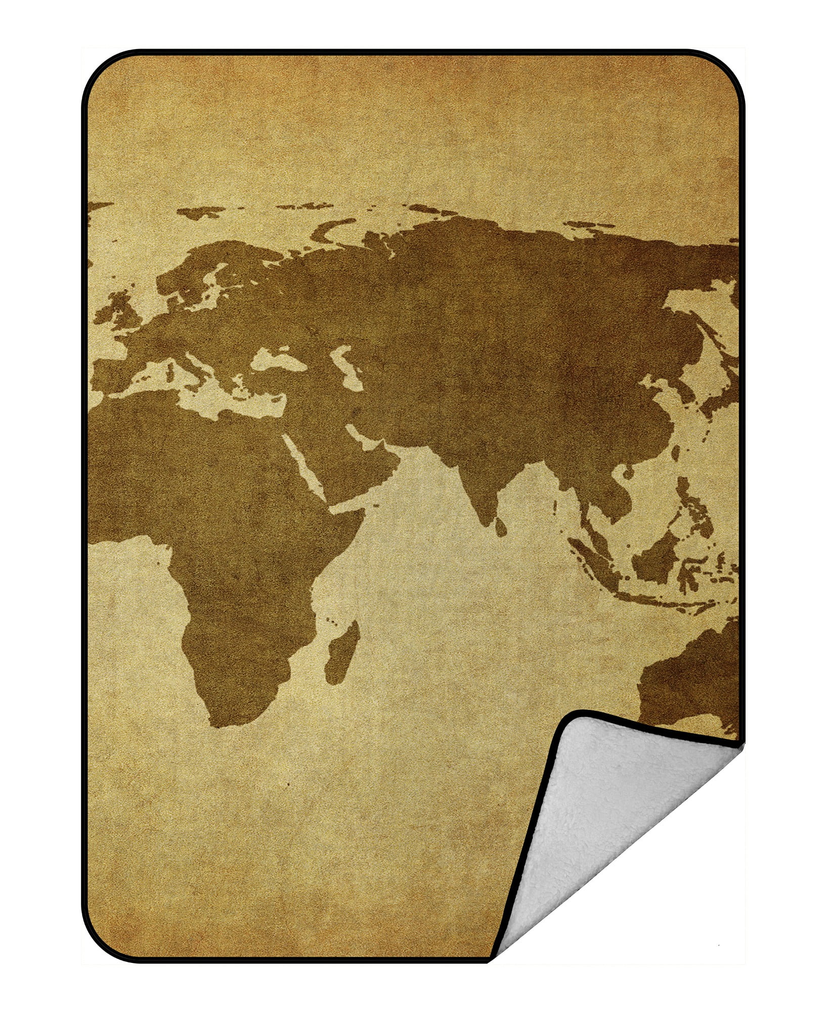 ECZJNT vintage map of the world Throw Blanket Fleece Blankets Plush