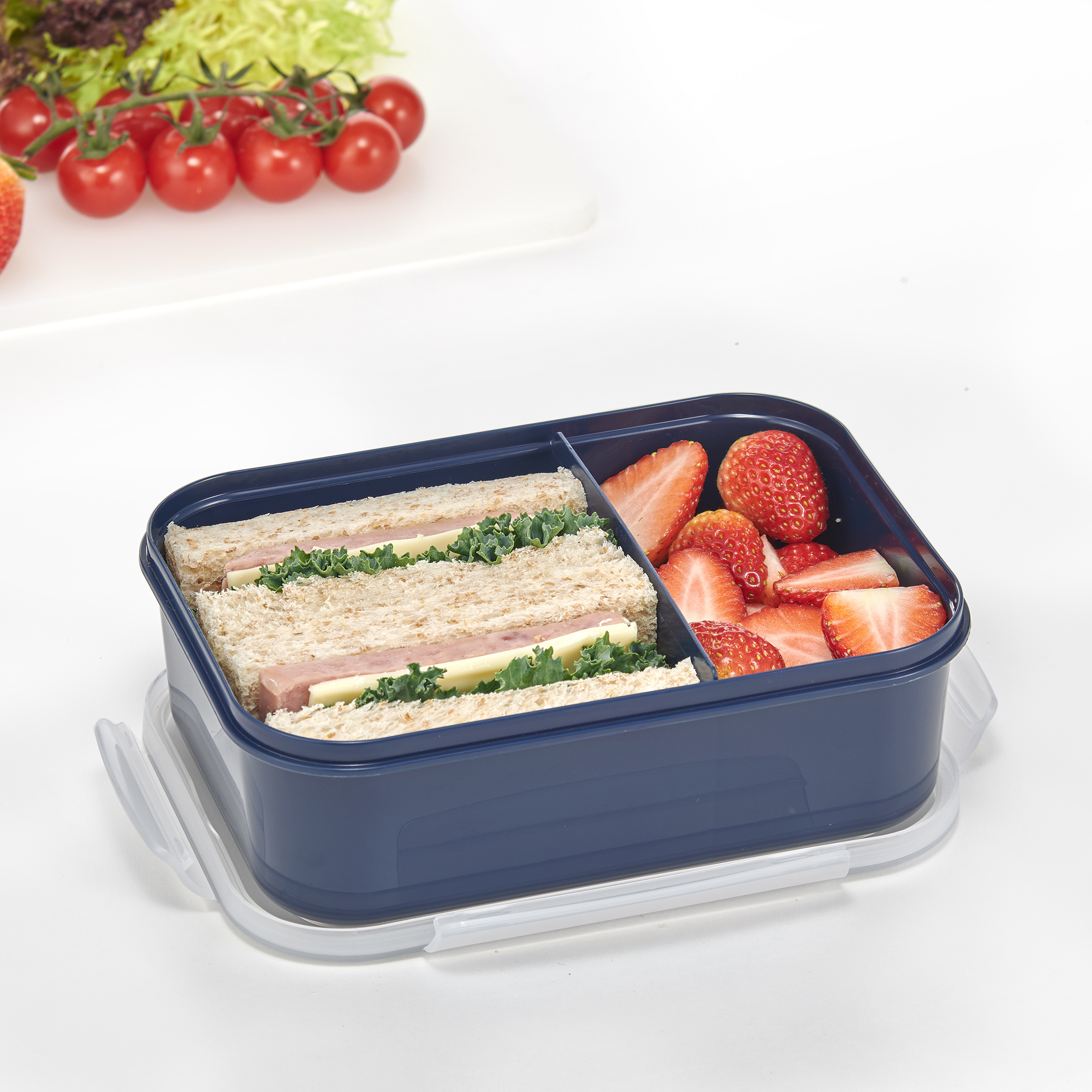 Mainstays Food Storage Container, Rectangle Navy 40oz Capacity