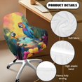 thumbnail image 5 of Xixirimido Parrot Tropical Floral Sunset Pattern Stretch Office Chair Cover Desk Chair Cover for Armrest Chair Universal Swivel Chair Slipcovers Mid Back Accent Dining Chair Protector, 5 of 7