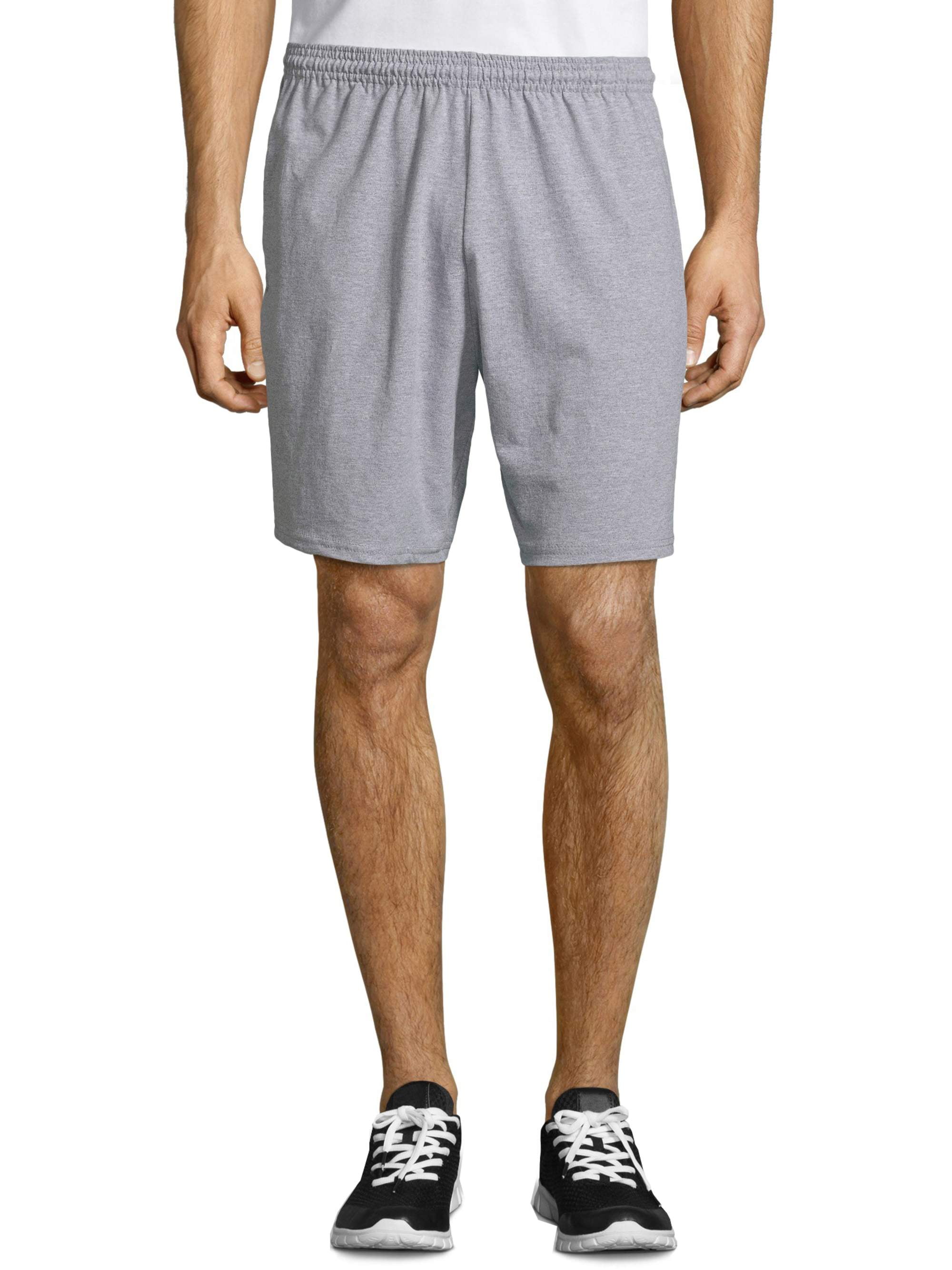 Hanes Men's Cotton Jersey Short With Pockets,Charcoal Heather,3X Big 
