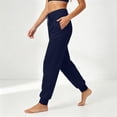 thumbnail image 5 of Women's Fleece Sweatpants Winter High Waisted Joggers Athletic Pants Casual Fall Drawstring Trousers with Pockets,Navy M, 5 of 8