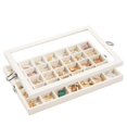 thumbnail image 1 of Bandeja Organizadora de Joyas con Tapa, 18 Ganchos de Joyero para Collares Clogantes Exhibidor Joyería Alhajero Jewelry box Terciopelo Caja Almacenaje para Cajón, 1 of 7