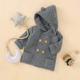 thumbnail image 6 of Verugu Toddler Baby Girls Boys Winter Coat Thicken Warm Jackets Baby Hooded Snow Outwear Coat Kids Solid Color Ears Hooded Knitted Tops Warm Coat Gray, 12-18 Months, 6 of 7