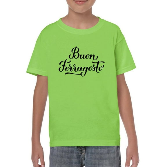 Buon Ferragosto Lettering T-Shirt Juniors -Image by Shutterstock,  Large