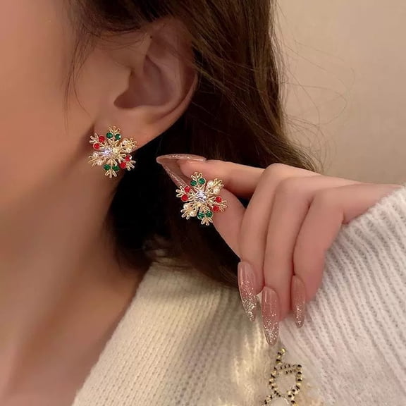 Christmas Jewelry Snowflake Stud Earrings