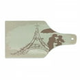 thumbnail image 1 of Umbrella Girl Cutting Board, Couple Kissing with Eiffel Tower on the Background, Decorative Tempered Glass Cutting and Serving Board, in 3 Sizes, by Ambesonne, 1 of 2