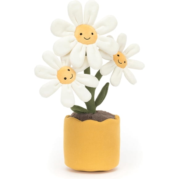 Jellycat Amuseables Daisy Pot Stuffed Toy, 13.5 inches - Plant & Flower Plush - Fun Décor & Gift
