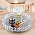 thumbnail image 1 of Bandeja decorativa para guardar productos cosméticos en cuentas de cristal con fondo de espejo, 1 of 1