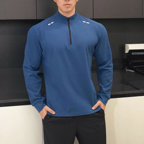 Kakii Quarter Zip Pullover Men Moisture Wicking Performance Heather Midlayer Golf 1/4 Zip Pullover Mens Sweatshirt