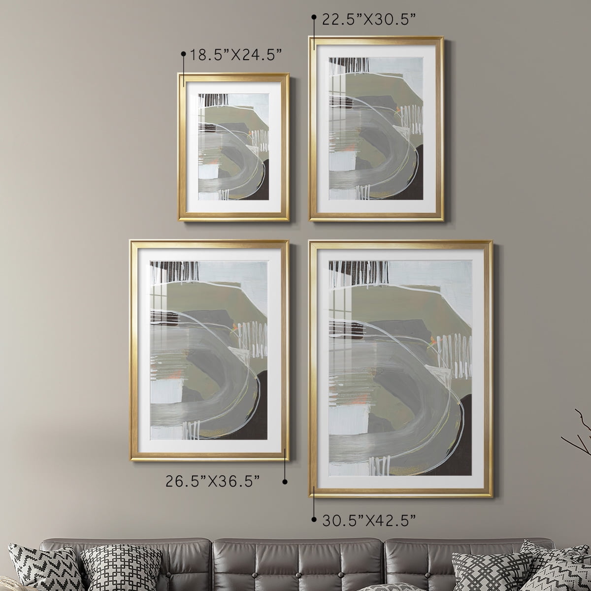 Wexford Home Arching Neutrals I Premium Framed Print, 18.5" x 24.5" - Ready to Hang, Gold (Set of 2)