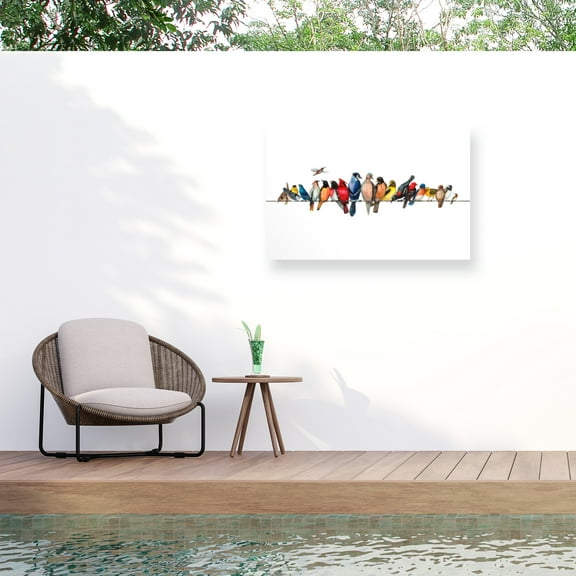Wendy Russell 'Large Bird Menagerie Ii' Outdoor All-Weather Wall Decor