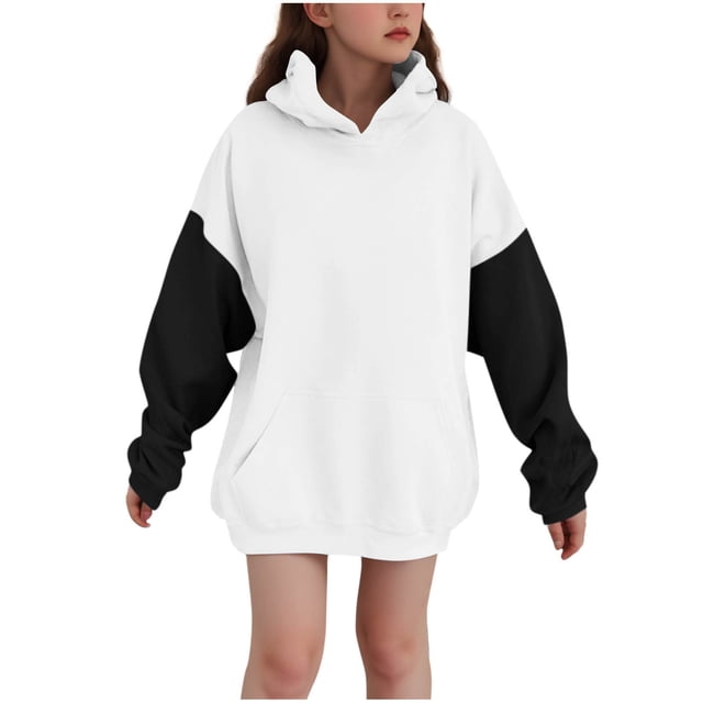 Chandail à Capuchon pour Enfants Impression Hivernale Long Velours Décontracté Confortable