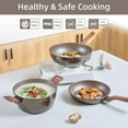thumbnail image 2 of 10 Pcs Non Stick Cookware Set with Frying Pans, Saucepans, Steamer Compatible All Stoves Black, 2 of 5