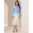 thumbnail image 4 of DARING DIVA Women's Lapel Collar Long Sleeves Blazer Jacket M Blue, 4 of 5