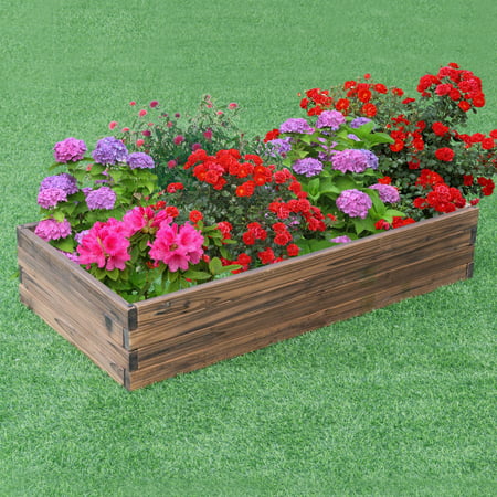 Gymax Wooden Raised Garden Bed Kit - Elevated Planter Box For Growing Herbs