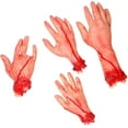 thumbnail image 1 of Juego de 4 manos y pies desprendidos para Halloween, partes del cuerpo rotas, sangrientas y aterradoras, accesorios y decoraciones para Halloween., 1 of 5