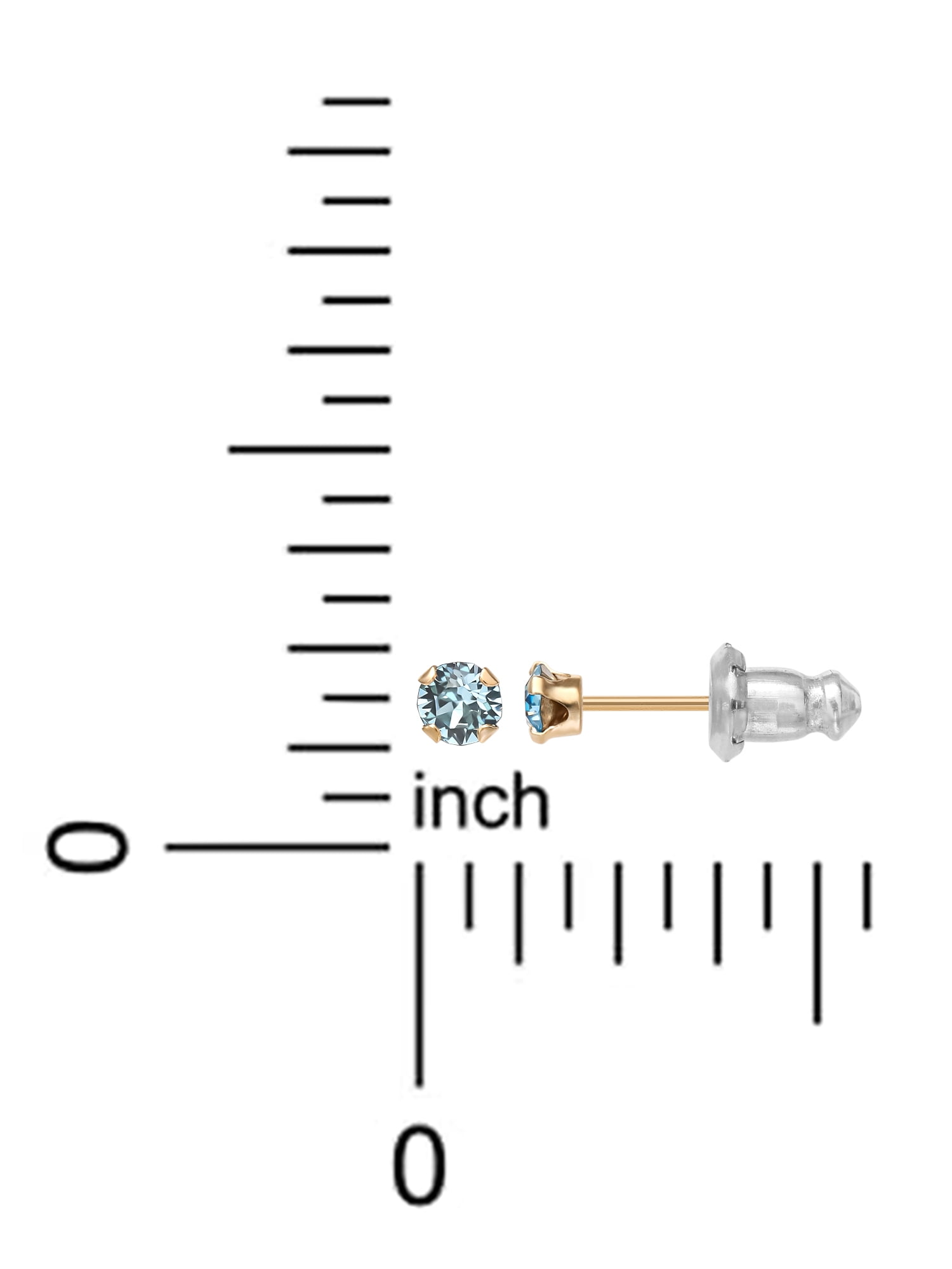 Brilliance Fine Jewelry Crystal Stud Earrings, 14K, Yellow Gold, 2.50''