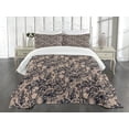 thumbnail image 3 of Ambesonne Gothic Quilted Bedspread Set 3 Pcs, Nature Inspired Feminine, King Size, Tan Black, 3 of 5