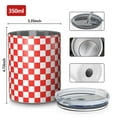 thumbnail image 4 of 12oz Coffee Tumblers Red White Checkerboard Checkered Pattern Stainless Steel Vacuum Insulated Travel Tumbler Coffee Cups Mug with Lid and Straw with Cleaning Brush for Cold & Hot Drinks, 4 of 5