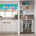 thumbnail image 5 of LALILO Kitchen Curtain Valance Two Beach Cartoon Beach Rod Pocket Window Curtain 52"x 18" Set of 2, 5 of 5