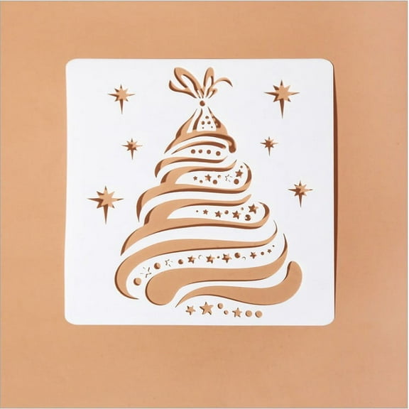 5Pcs Christmas Stencils Template - Reusable Plastic Craft for Art Drawing Painting Spraying Window Glass Door Car Body Wood
