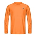 thumbnail image 4 of Mens UV Sun Protection Shirts Outdoor Long Sleeve Rash Guard for Fishing Hiking Swimming Running Saffron L, 4 of 8