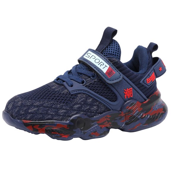 VUHXZWAF Boys Sneakers Kids Lightweight Breathable Lace Up Running Shoes Outdoor Activities Size 2